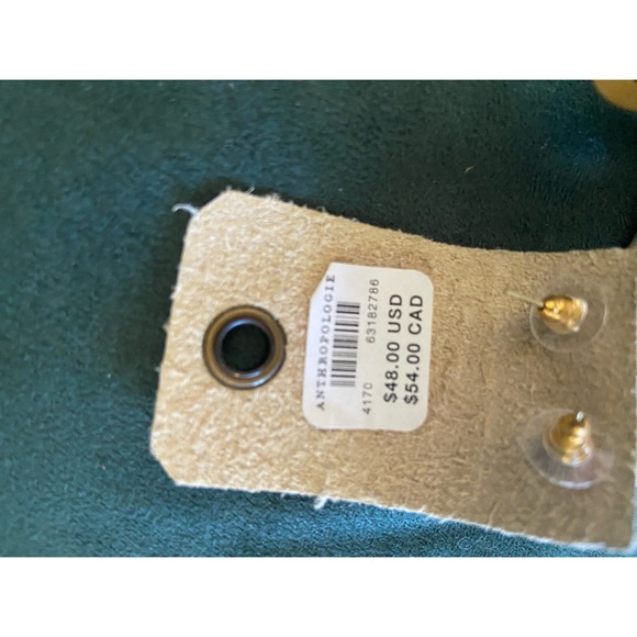 NEW! Anthropologie Embellished Wood Hoop Earrings - Picture 9 of 9